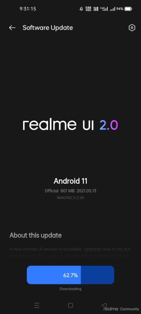 Realme 7i India Users starts receiving new Realme UI 2.0 update based on Android 11